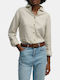 Long Sleeve Women's Linen Shirt Beige