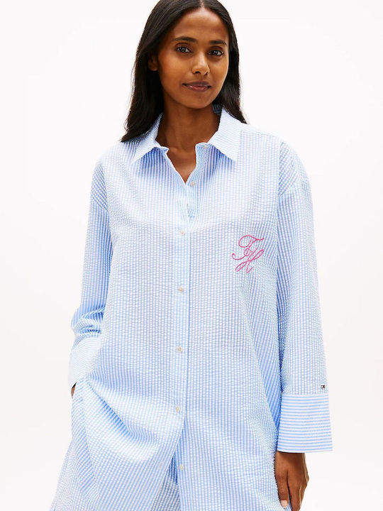 Long Sleeve Women's Shirt Ithaca Stripe Blue Spell-whit Striped