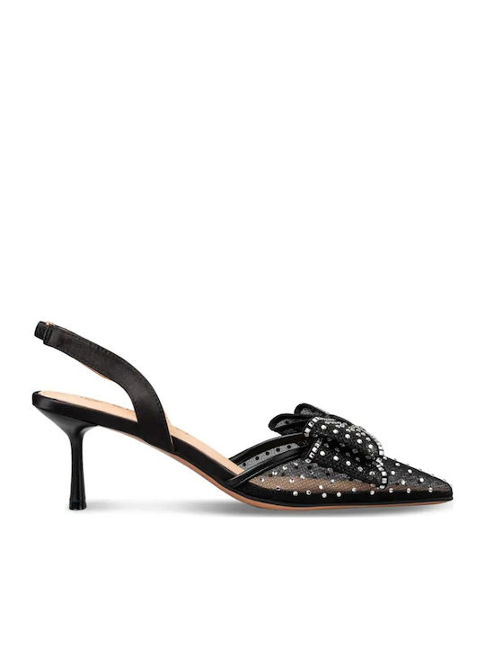 Envie Shoes Μυτερές Γόβες με Λουράκι Μαύρες