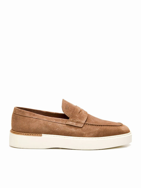 Boss Shoes Suede Ανδρικά Μοκασίνια σε Καφέ Χρώμα