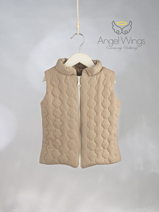Angel Wings Vestă De Botez Bej