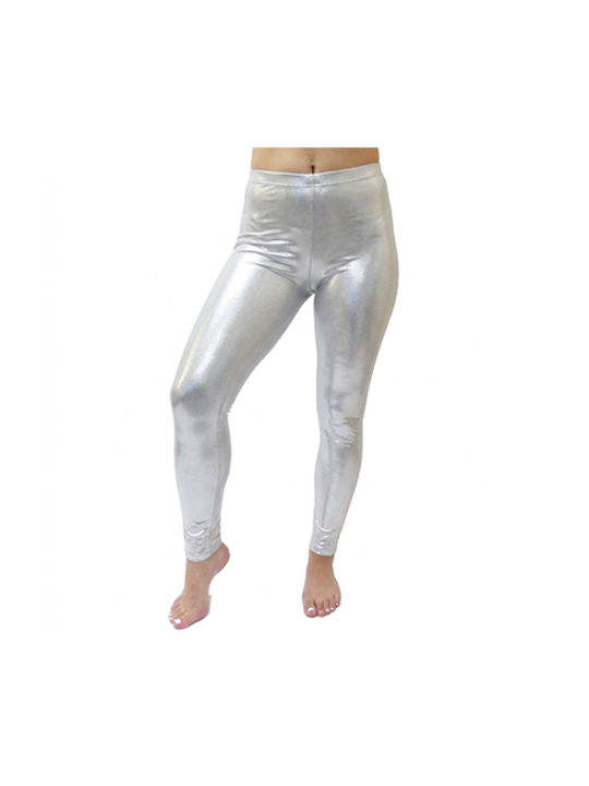 Kinder-Tanzbekleidung Leggings 4/4 Kinder Silber Lycra