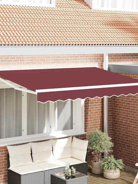 vidaXL Cort Terasă Cu LED Burgundy 2.5x2m