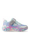 Eternal Heart Kids Sneakers with Hoop & Loop Closure & Lights Silver
