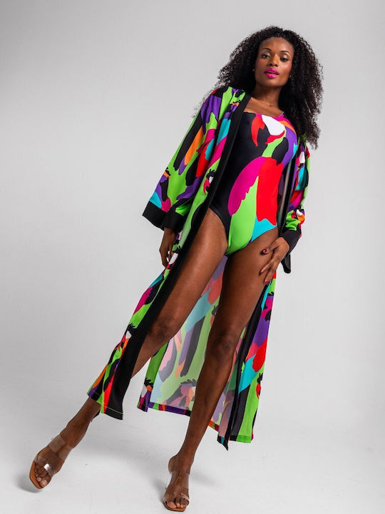 Long Women's Kimono Green