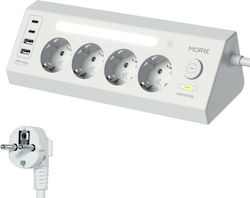 Tiross Power Strip with USB-A and 2 USB-C