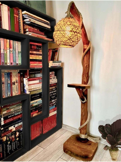 SteweHome Wooden Floor Lamp 140-150 cm Ephesus Series Natural Wooden Floor Lamp Corner Lamp Brown 150cm