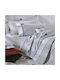 Down Town Home Set Kinderbettlaken Baumwollsatin 767 Grau-Rot 175x255cm 2 Stück
