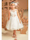 Baby Bloom White Baptism Dress Made of Tulle