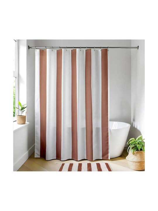 Stripes Shower Curtain 180x200cm Mocha Stripes