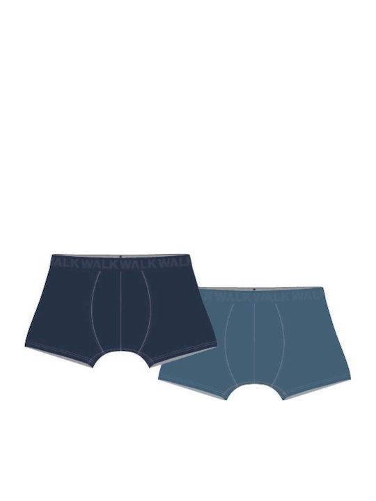 Walk Ανδρικά Μποξεράκια Μπλε 2Pack