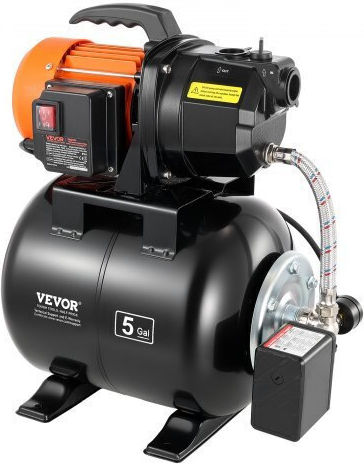Vevor Elektrische Oberflächenwasserpumpe mit Automatischer Saugung 1hp Einphasig