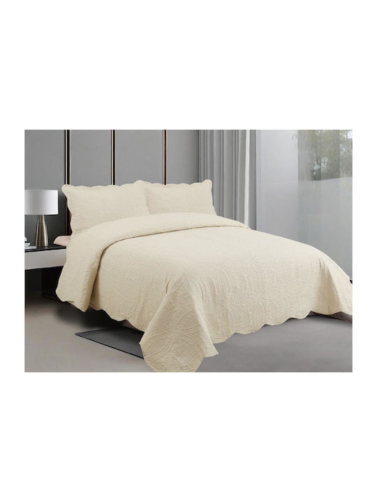 Linea Home Coverlet Set Super King Beige 220x240cm 2 Pieces