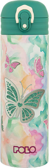 Polo Stainless Steel Kids Water Bottle Butterflies Thermos with Straw Polo Junior 500ml