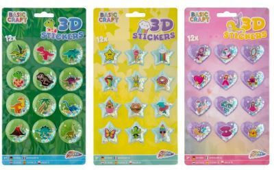 Αυτοκολλητα 3d Me Glitters 12τεμ 3 Σχεδια