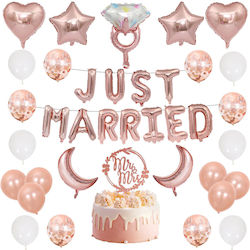 Yootiko Hochzeitsdekorationen Set Just Married Girlande Ballons Rose Gold