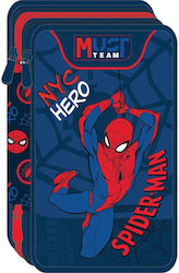 Ученически Несесер Трипъл Пълен 12x6x19,5см Spiderman Nyc Heros