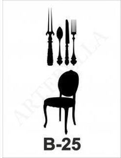 Stencil 10x20 B-25 Artebella Chair Forks