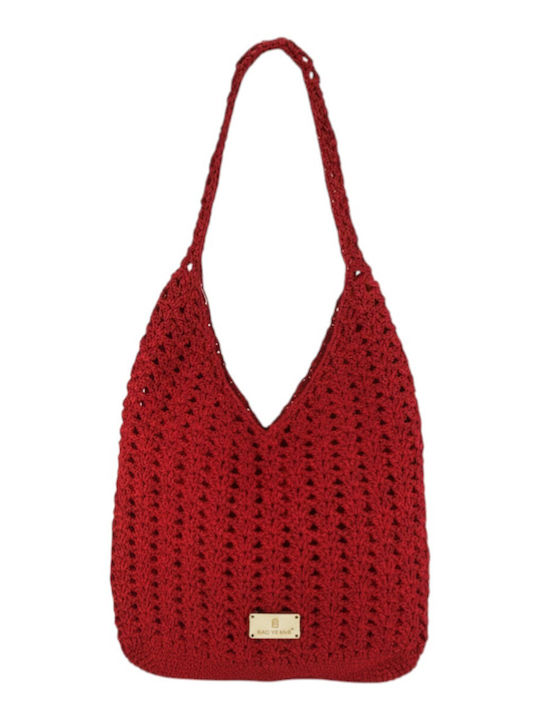 Bag to Bag Ψάθινη Τσάντα Θαλάσσης Κόκκινη
