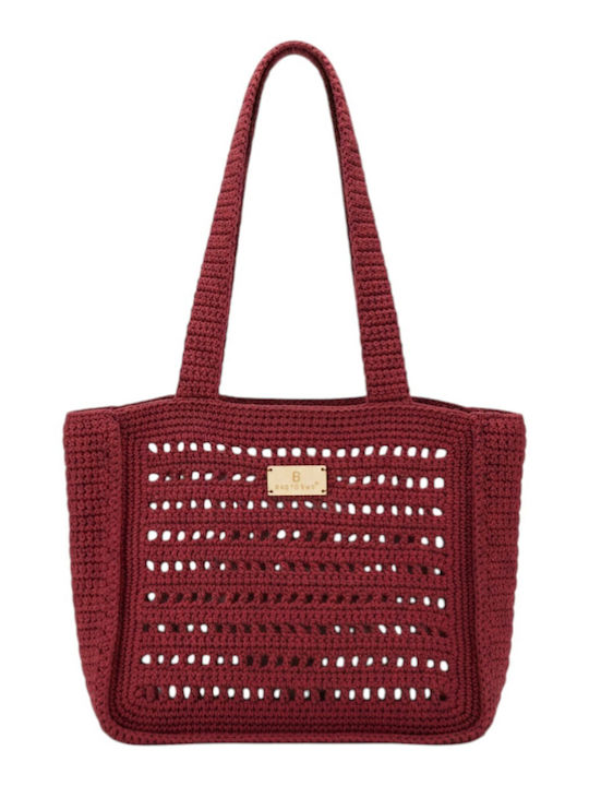 Bag to Bag Wicker Beach Bag with Toiletry Bag Red
