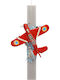 Easter Handmade Red Metallic Airplane Vintage Candle