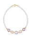 14K Gold Bracelet White Salmon Pearls B1252296