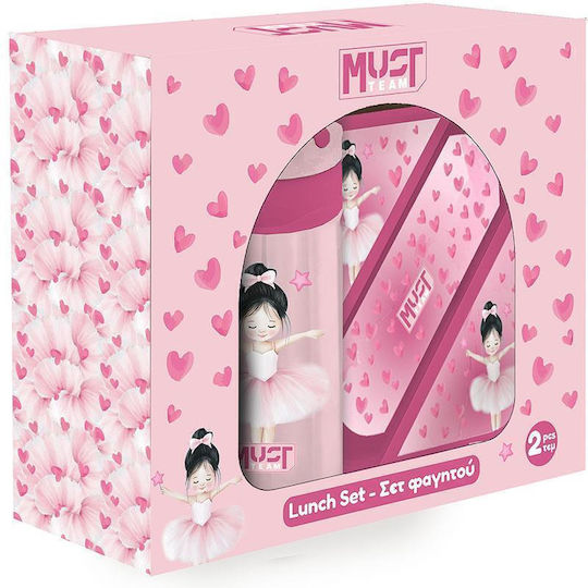 Kinderlebensmittelbehälter Pp 850ml & Thermisches Pp 400ml Löffel & Gabel Set Must Team Ballerina