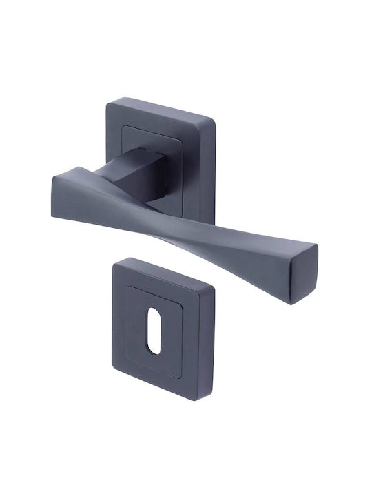 Yale Middle Door Lever Rosette Black
