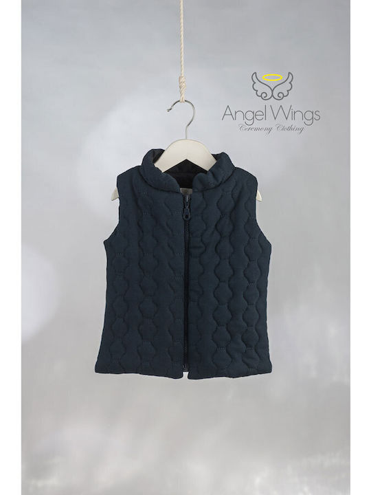 Angel Wings Baptism Vest for Boy Blue