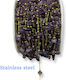 Steel Chain Gold Amethyst Stone 5mm