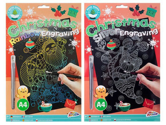 Grafix Weihnachtsaufkleber Scratch Art A4 2 Designs
