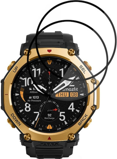 Pack 2 Screen Protector Amazfit T-rex 3 Pro 48mm Scratch Protection Set Sticker Nano Flex Black