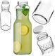 Glass Juice Bottle 1l + White Cap Fi53 1 Pc
