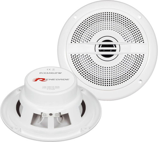 Renegade Car Audio Σετ Ηχεία Σκάφους Αδιάβροχα 6.5" με 100W RMS Λευκό