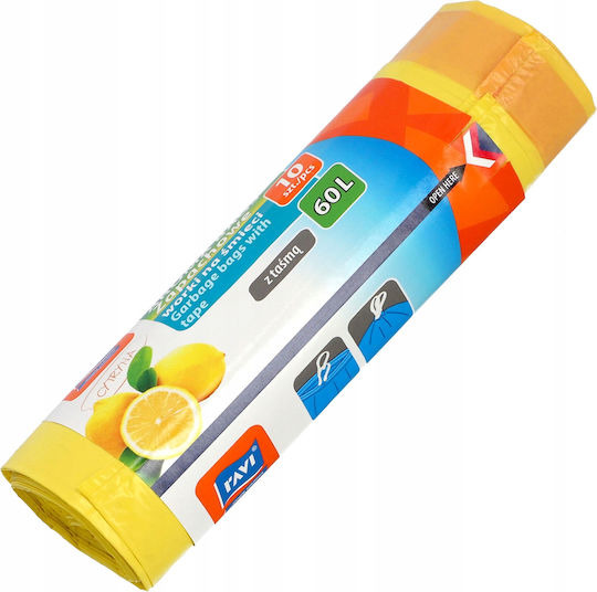 RAVI Aromatische Müllsäcke Kapazität 60lt 10 Stück Gelbe
