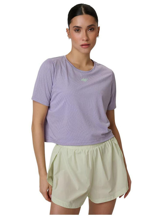 4F Functional Women's Short Sleeve Purple Blouse