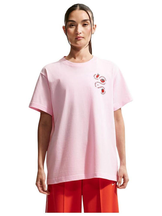 Nsw Γυναικείο Oversized T-shirt Ροζ