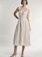 Summer Midi Dress with Wrap AΝ5633-DX58