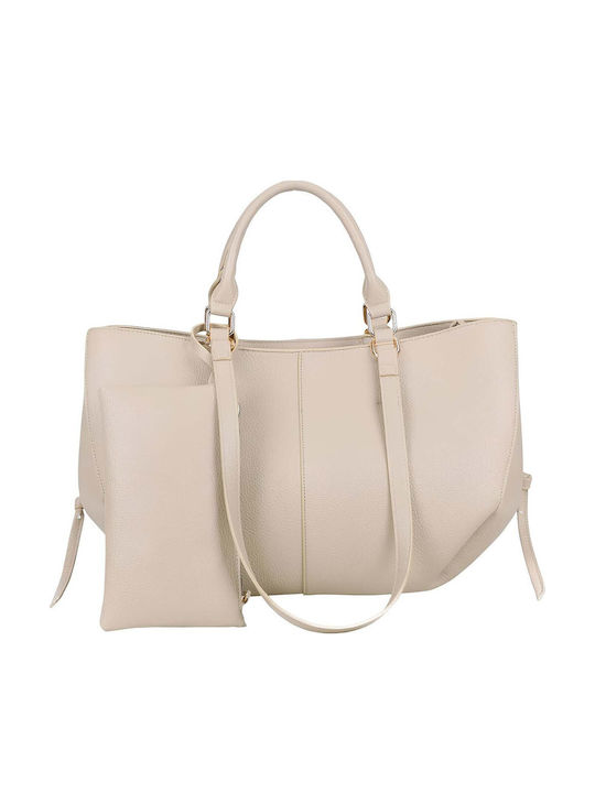 Gallantry Tote Bag Women Matching Pouch Drawstring Beige