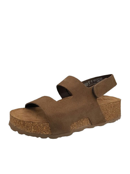 Leather Women's Anatomic Flat Sandals Brown