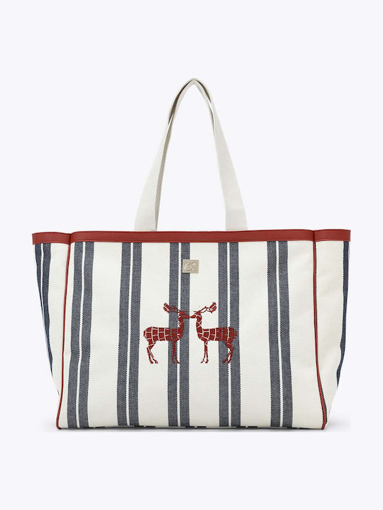 Design Stoff Damen Schulter Tasche Blau