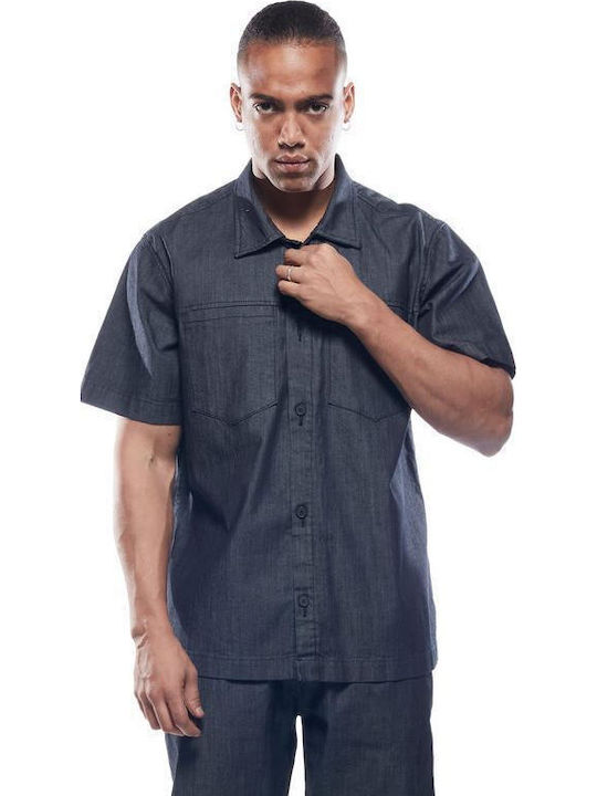 Cover Jeans Μακρυμάνικo Overshirt Μπλε