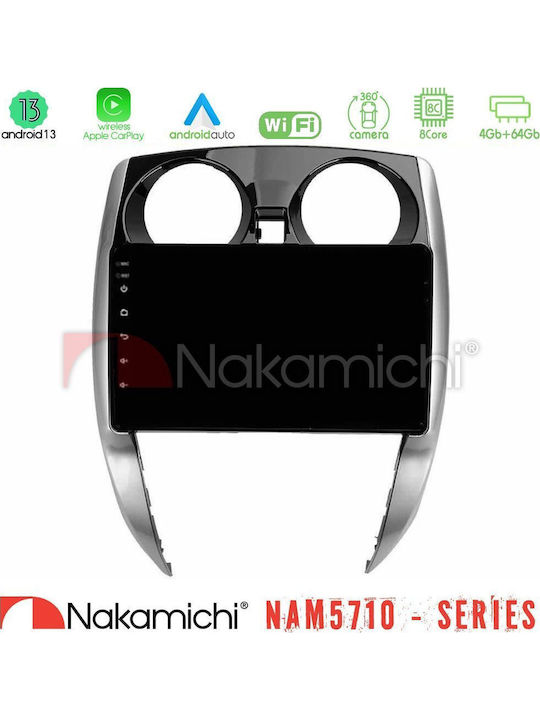 Nakamichi Ηχοσύστημα Αυτοκινήτου για Nissan Note 2013-2018 (Bluetooth/USB/WiFi/GPS/Apple-Carplay/Android-Auto) με Οθόνη Αφής 10"