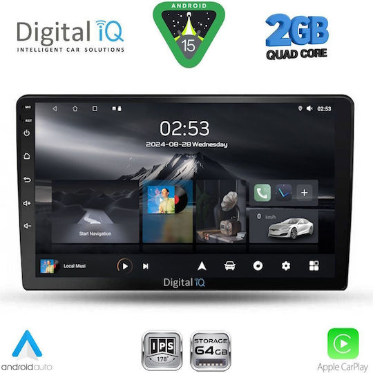 Digital IQ Car Audio System for Kia Sportage 2004-2010 with Clima A/C Bluetooth USB WiFi GPS Apple CarPlay Android Auto with 9" Touch Screen DIGITAL IQ RSD 1324_CPA Clima A/C