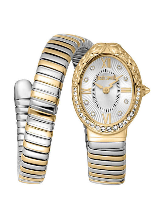Just Cavalli Signature Snake Γυναικείο Ρολόι Μπ...