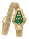 Just Cavalli Signature Snake Womens Watch 23mm Battery Chronograph With Yellow Metal Bracelet