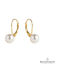 Velegrakis Silver Gold Plated Hoop Earrings with Pearls