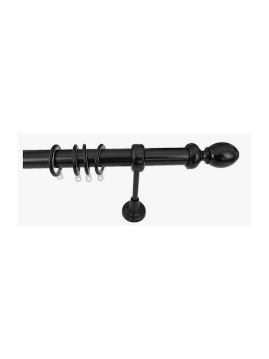 Import Hellas Metallic Curtain Pole No 6 Single Ø25mm 160cm Black Matt N6-10