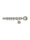 Import Hellas Metallische Vorhangstange Nr5 Einzeln Φ25mm 140cm Nickel Matt