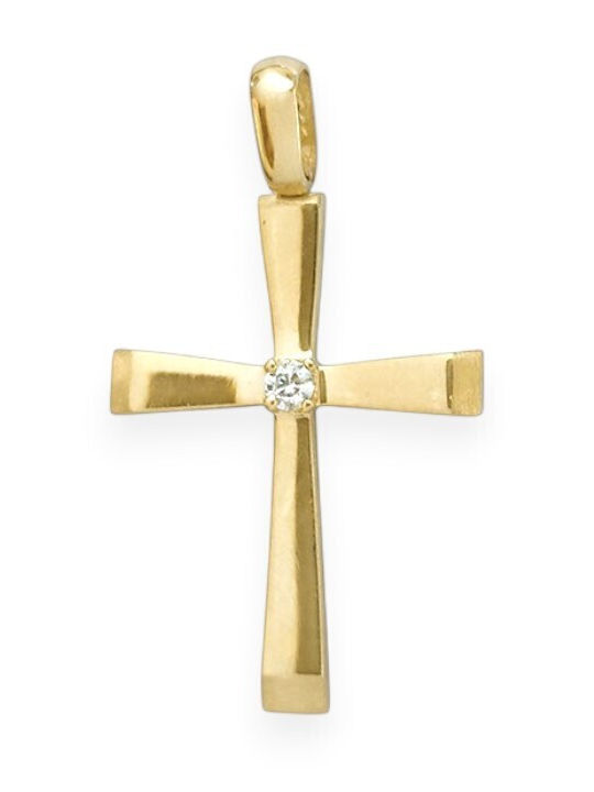 Goldjewels Women's Gold Cross 9K Double Sided Without Chain